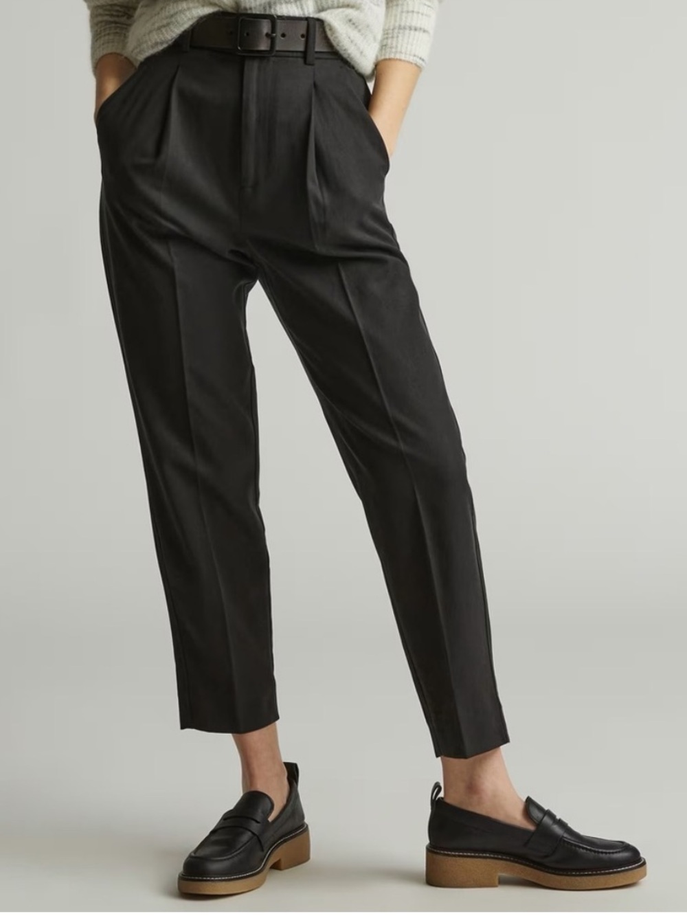 Everlane The Tencel Way High Taper Pant Black Business Trouser Women’s Size 12